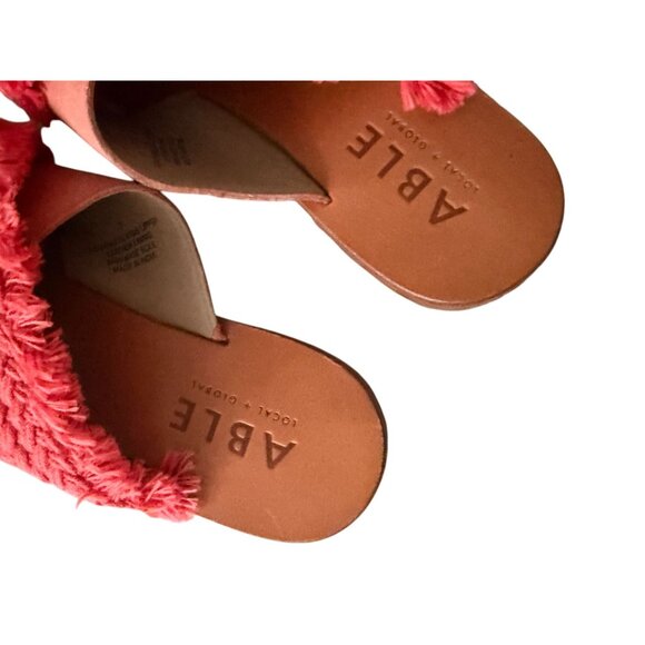 ABLE Orange Woven Braided Slides Sandals Size 7 - Picture 10 of 10